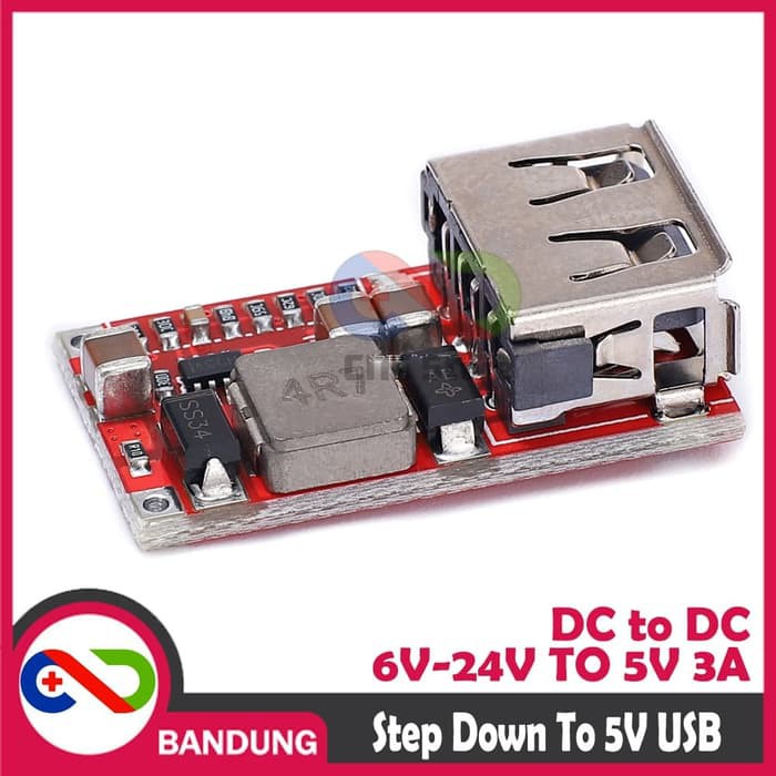 STEP DOWN DC TO DC USB CONVERTER 6V-24V TO 5V 3A MODULE USB CHARGER