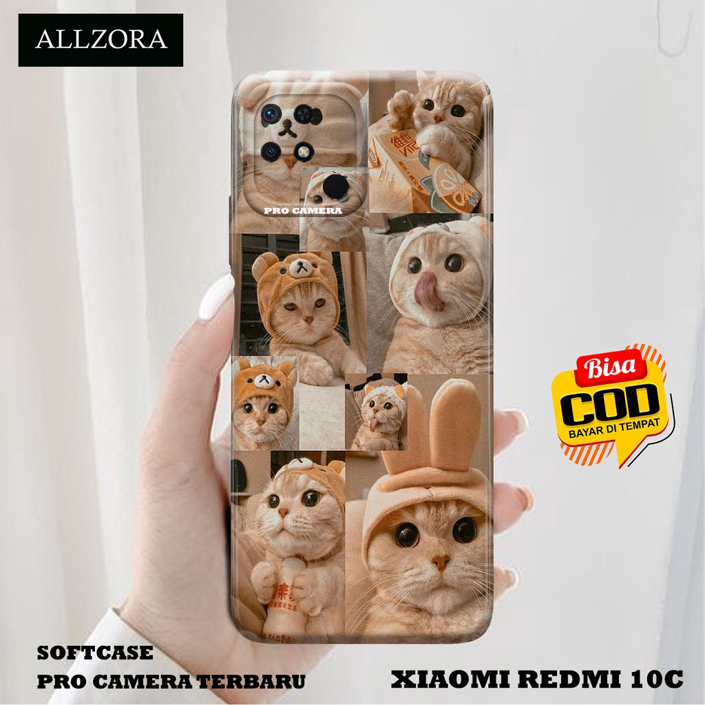 ALLZORA - Case Hp Xiaomi Redmi 10C - Fashion Case Kucing - Softcase Xiaomi Redmi 10C Terbaru - Casin