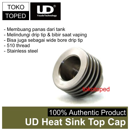 Authentic UD Heat Sink Top Cap 510 | drip tip rda vapor | vapor vaping