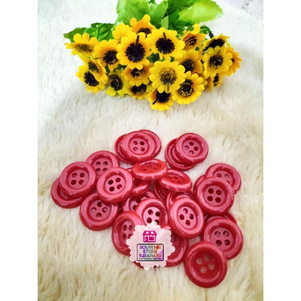 Kancing Polaris Plastik 2 cm Rp|| Kancing 4 Lubang || Kancing Konektor || Kancing Souvenir Warna || Kancing Plastik