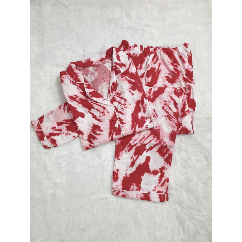 Baju Tidur Piyama Wanita Cewek Pajamas Dewasa Motif Tie Dye PP