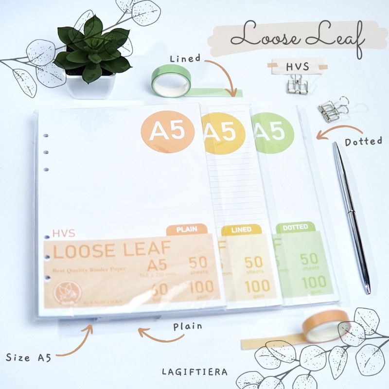 

[LAGIFTIERA] Loose Leaf Kertas Isi Binder A5 A6 +
