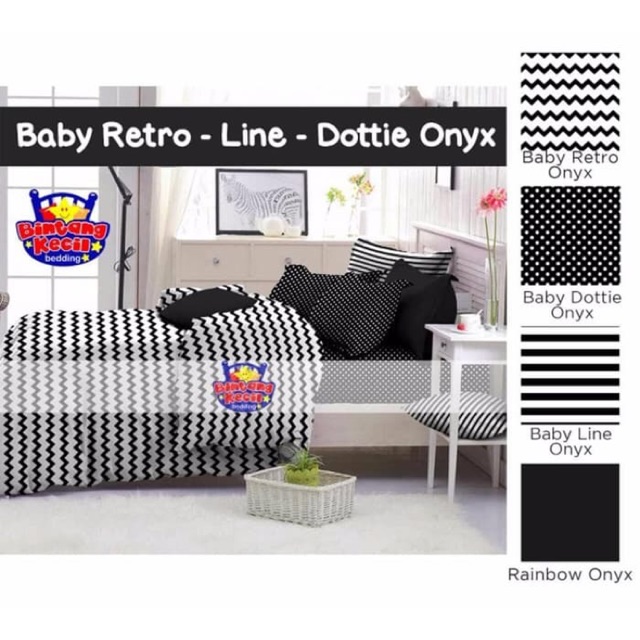 Paling Murah Kain Sprei Meteran Baby Retro Line Dotie Onyx Star B06yLTyk6w6Z