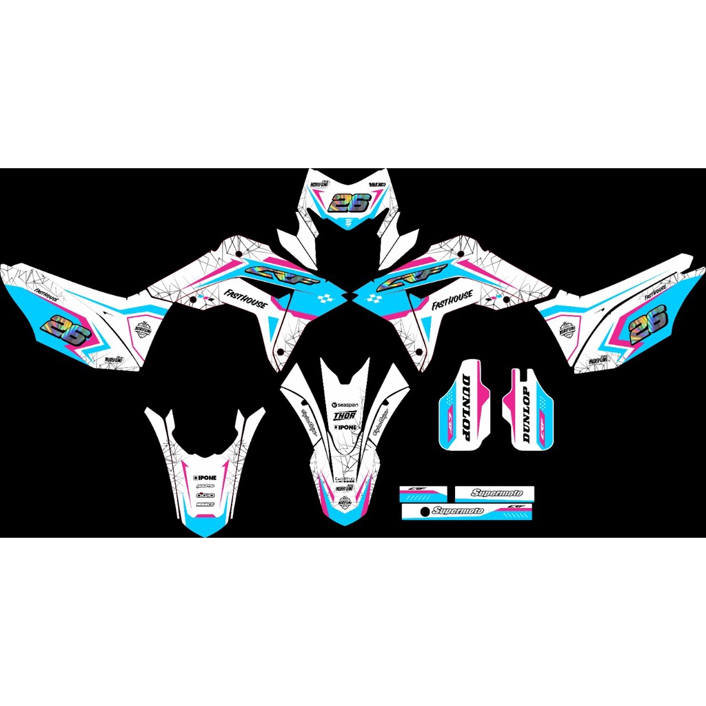 DECAL CRF / STICKER DECAL CRF / DECAL CUSTOM CRF 150L / CRF 250 / DECAL CUSTOM CRF FREE GANTI NAMA D