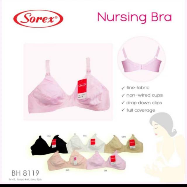 Sorex BH menyusui tanpa kawat / Breast Feeding Bra 8119