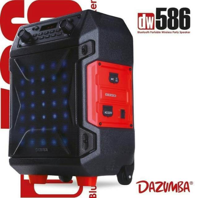 Speakerbkaraoke bluetooth super duper bass outdoor dazumba dw586