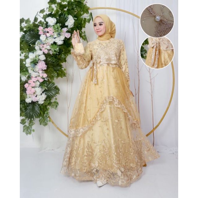 GAMIS HUMAITMRA // BAHAN TILLE BORDIR PREMIUM //KODE DJ