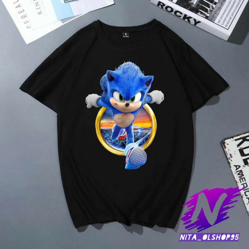 kaos anak sonic movie3 baju anak sonic terbaru gratis nama bahan premium