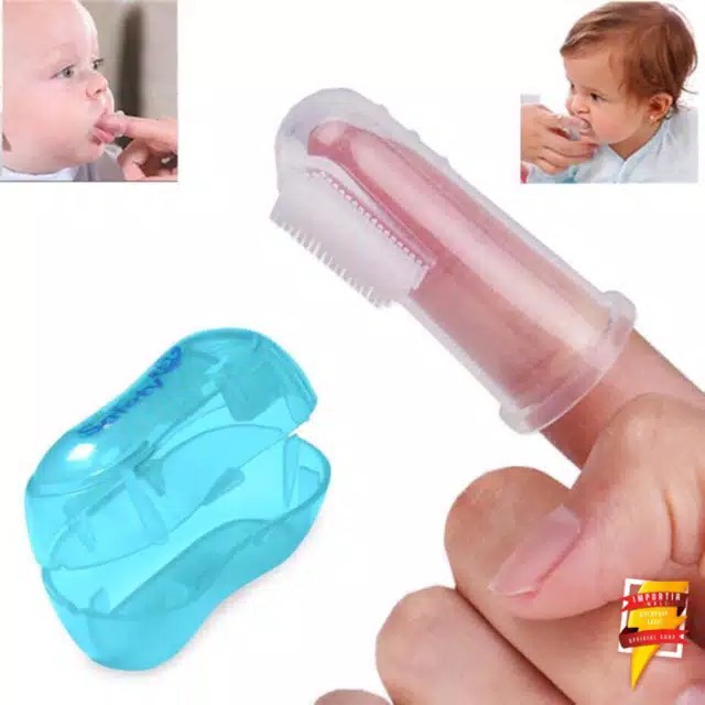 Sikat Lidah dan Gigi Gusi Bayi Jari Bayi Finger Baby Teeth Cleaner Silikon Lembut with Box 15gr / SIKAT GIGI BENTUK U