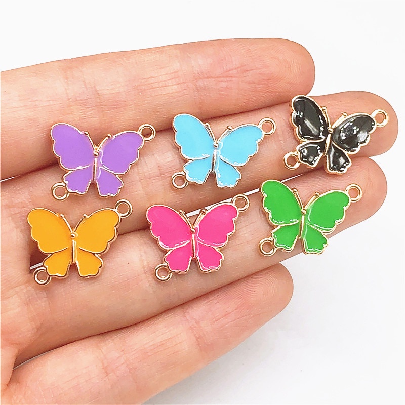 Butterfly 4pcs Liontin Kupu-Kupu Bunga Aster Bahan Alloy Untuk Membuat Perhiasan DIY