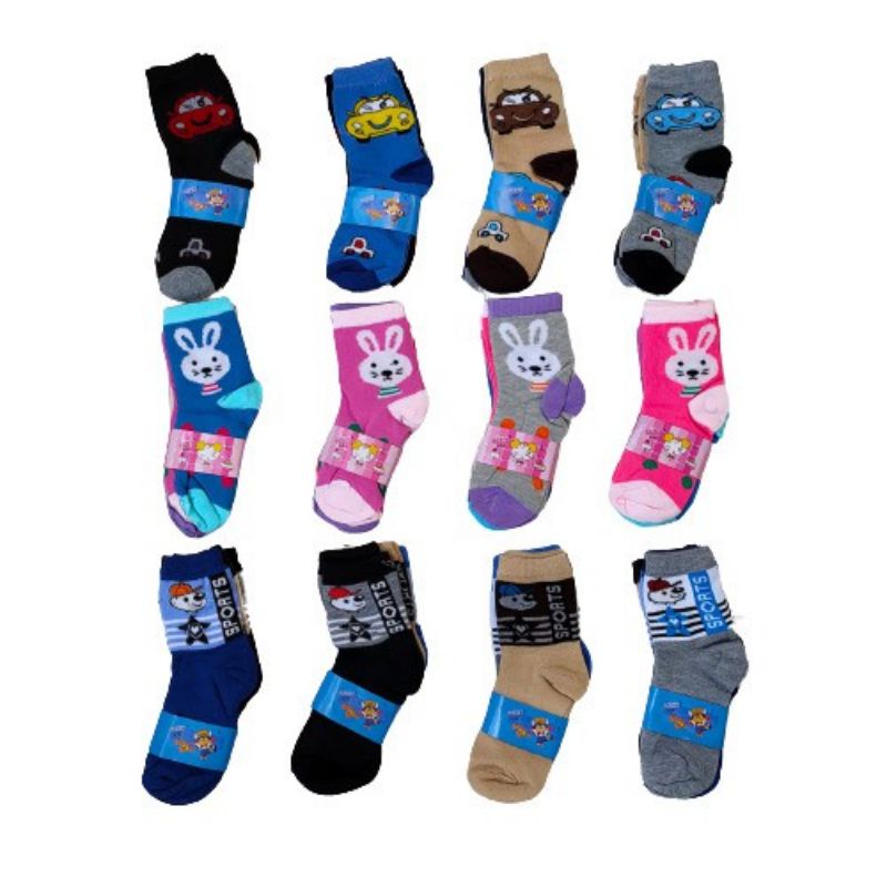 SET ISI 4 Kaos Kaki Anak Usia 4 - 12 Tahun