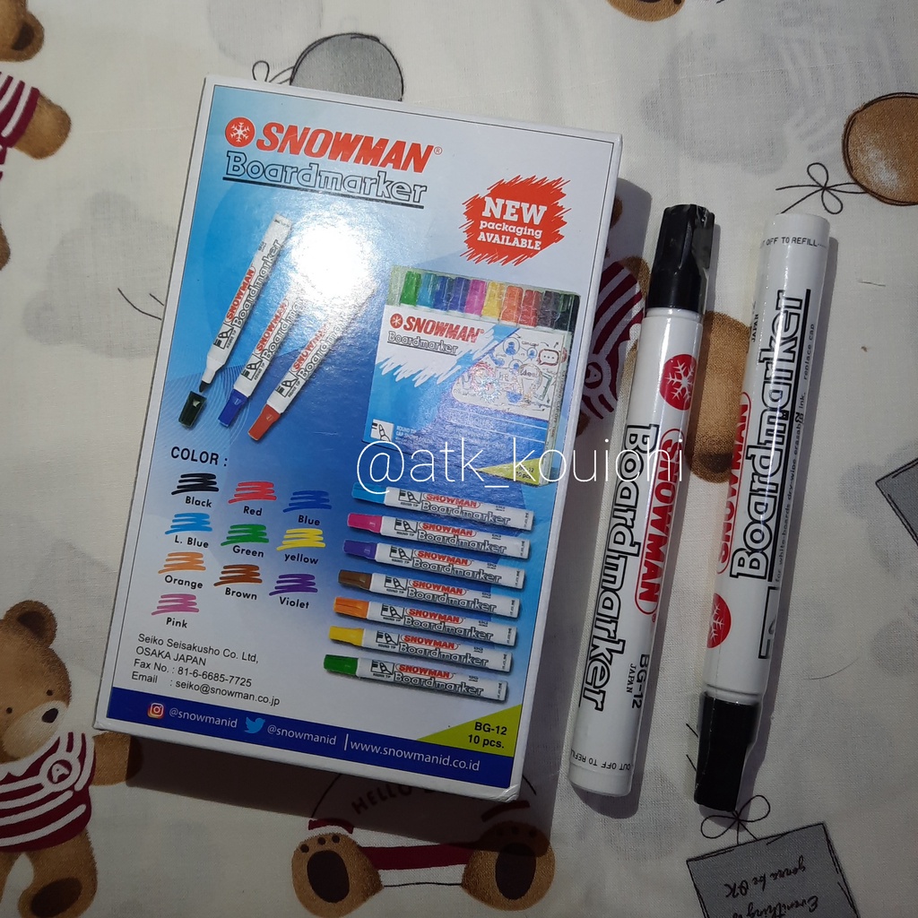 

SPIDOL SNOWMAN ORIGINAL WHITEBOARD PERMANENT | SPIDOL SNOWMAN BOARDMARKER BISA DIHAPUS ATAU PERMANEN | SPIDOL BUATAN JEPANG KUALITAS TERBAIK BEST SELLER