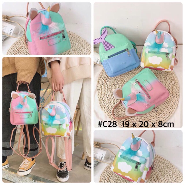 Tas ransel unicorn mermaid rainbow backpack Shopee Indonesia