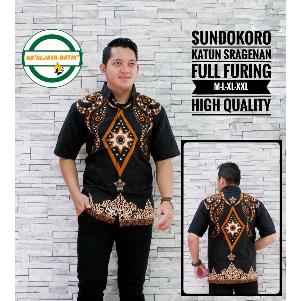 SUNDOKORO Baju Kemeja Batik Pria Solo Premium Modern Lengan Pendek Katun FULL FURING Aljaya Perwira Mahesa Hanung Jayanegara Kencono ungu suket segoro peksi seling batik keris solo asli arieswara