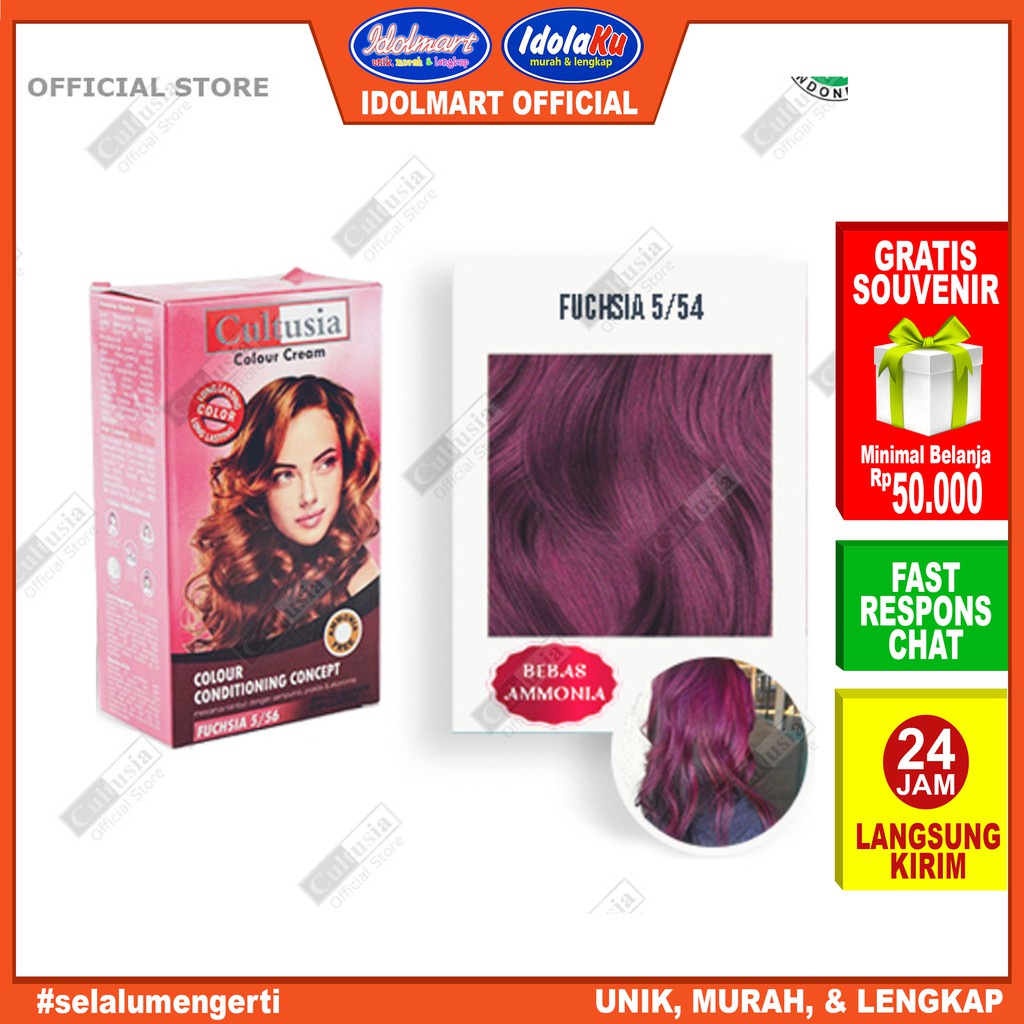 IDOLAKU Pewarna rambut Cultusia Hair Color Fuchsia 5/54 30 ML
