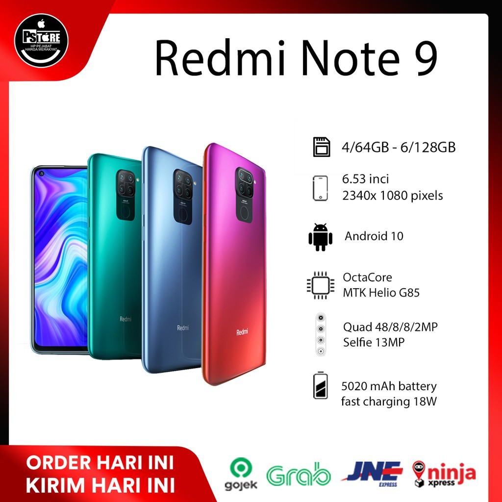 Xiaomi Redmi Note    9 4/64GB-6/128GB (NEW GARANSI RESMI 1