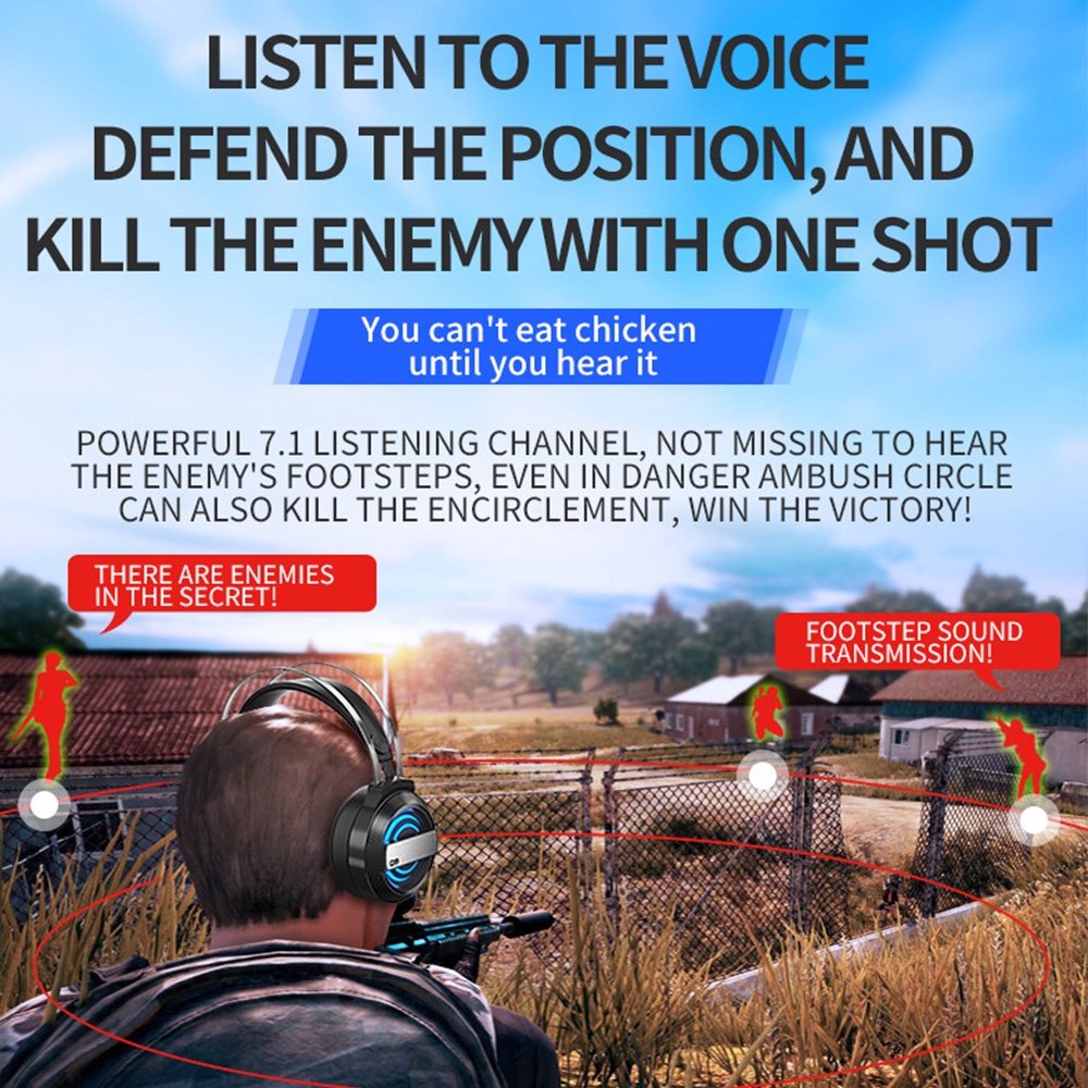 Q9 Headset Gaming Kabel HiFi 7.1 Channel RGB 7 Warna Dengan Mic