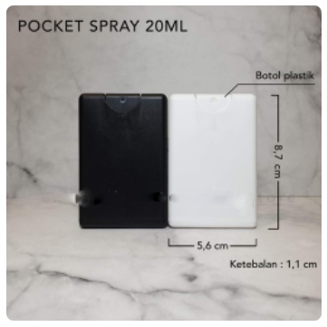 Botol Spray Pocket Card 20ml Plastik untuk Hand Sanitizer Parfum