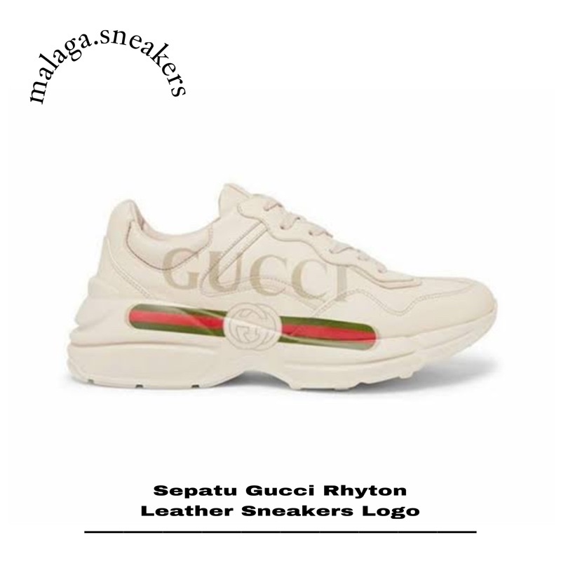 Sepatu Gucci Rhyton Leather Sneakers Logo