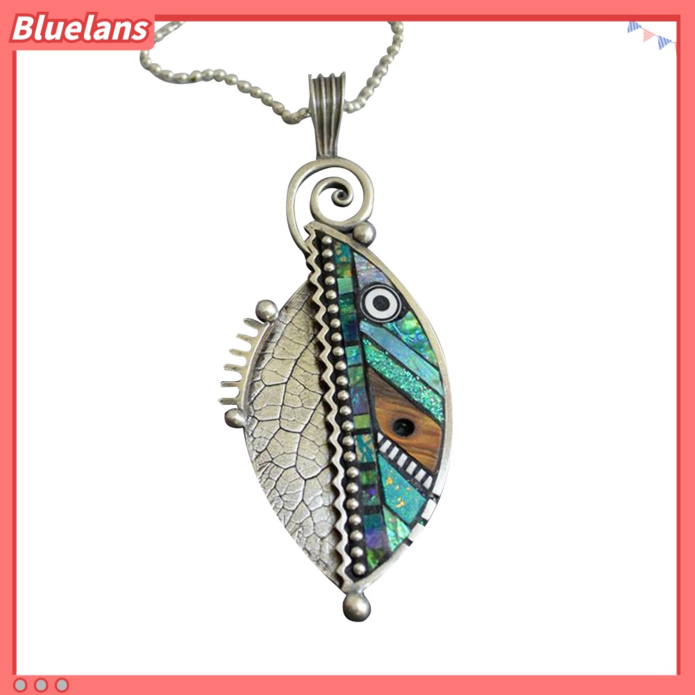 Kalung Rantai Dengan Liontin Daun Gaya Vintage Untuk Wanita