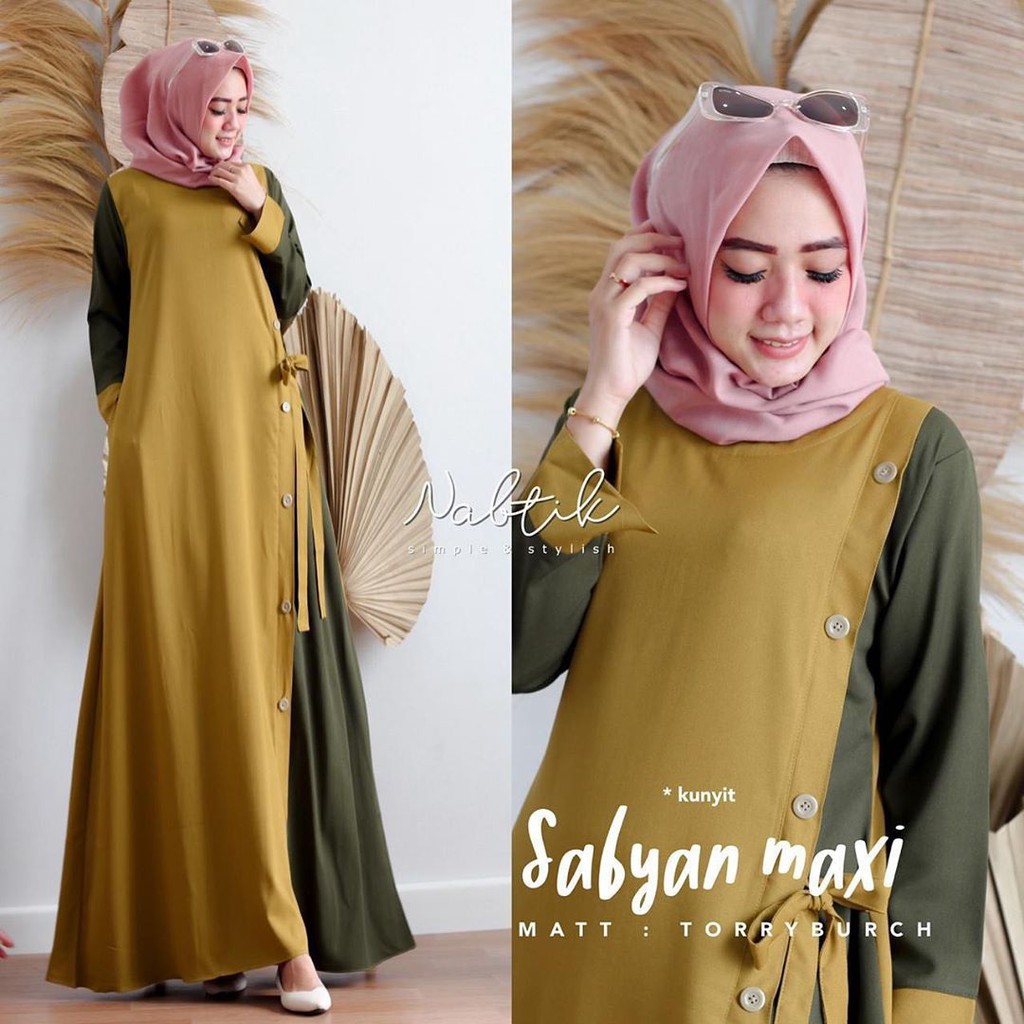 Baju gamis terbaru sabyan maxi