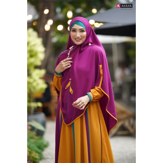 GAMIS AULIA FASHION TERBARU Aghnia Mustard Burgundi