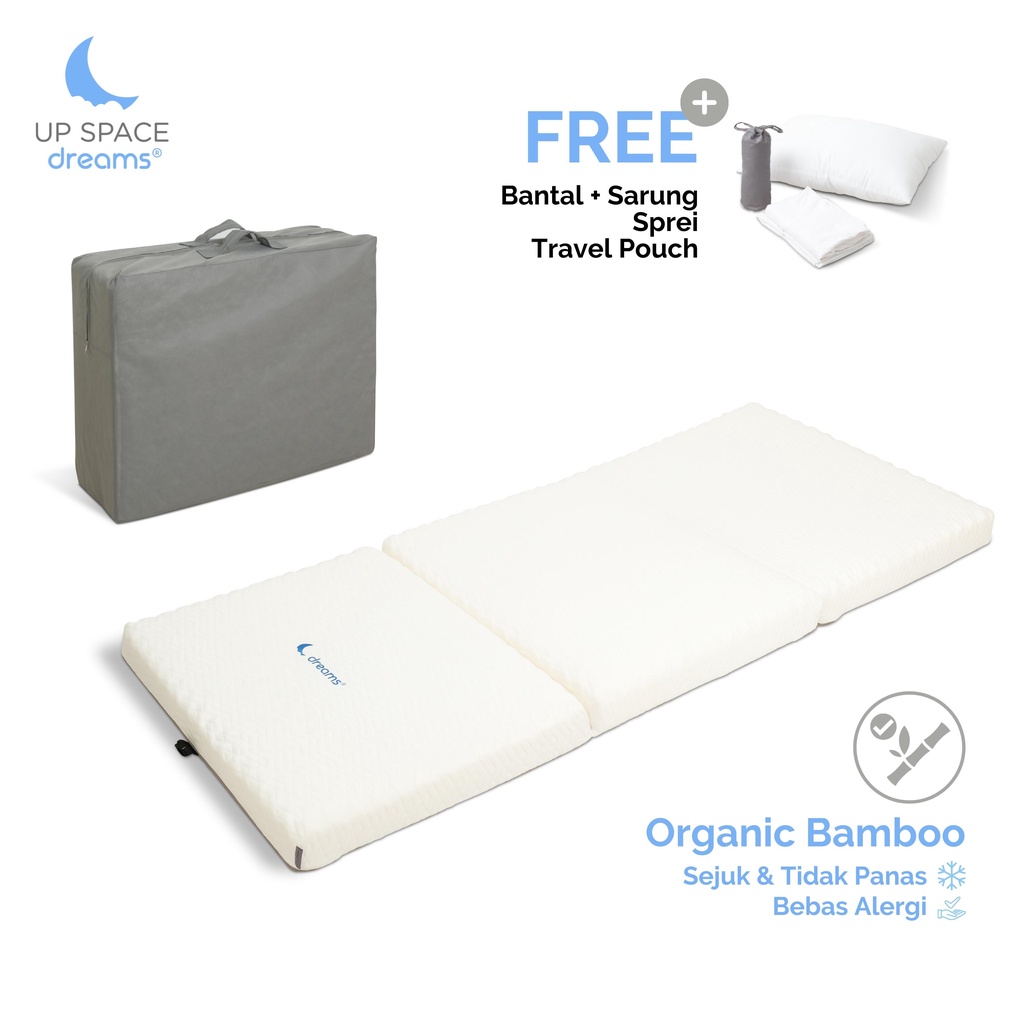 UP SPACE Mate Folding Bed / Kasur Lipat / Organic Bamboo Folding Mattress / Matras Organik Bambu / K