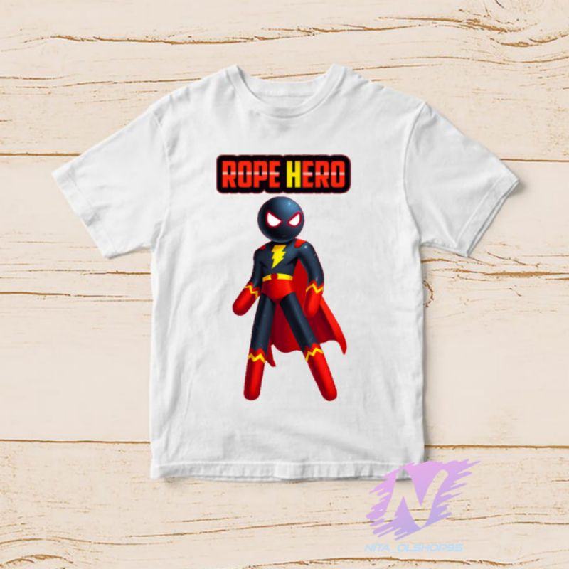 kaos anak mobile ropehero baju stickman superhero