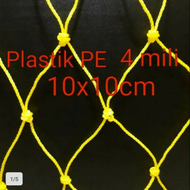 

Tersedia Jaring jala jala plastik PE 4 mm lubang 10x10 cm