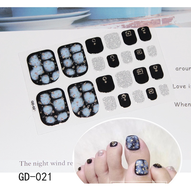 22Pcs / Stiker Kuku / Nail Art Sticker / Sticker Kuku Kaki / Stiker - GD