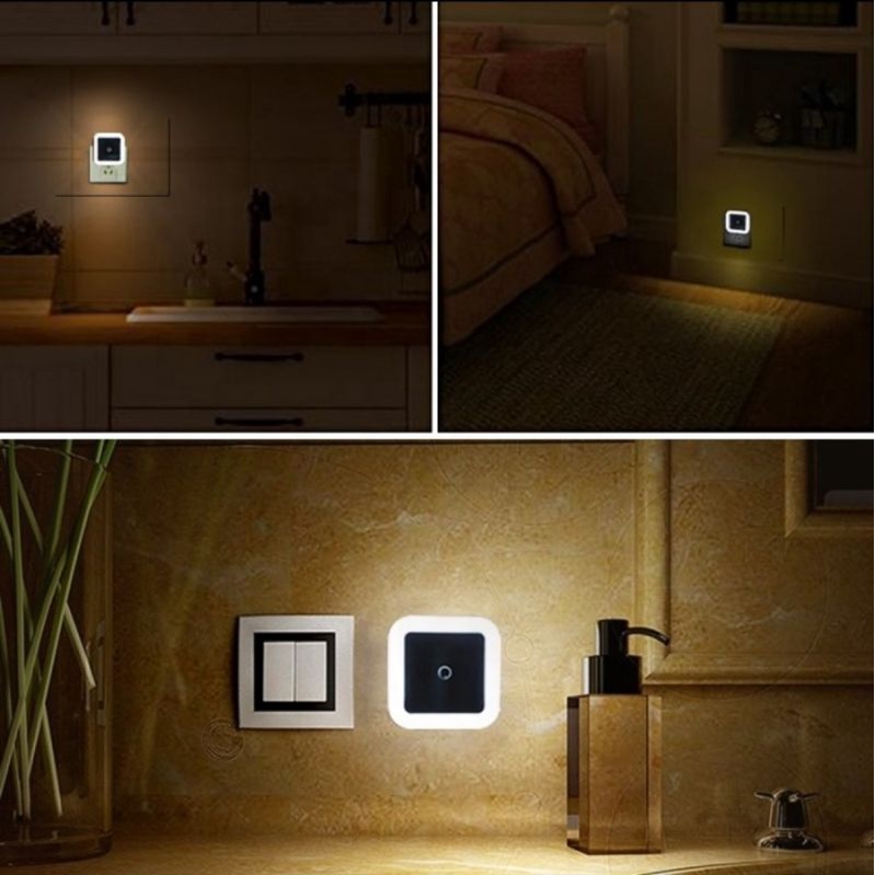 Lampu tidur LED KOTAK lampu dekorasi ruangan dengan sensor cahaya night light