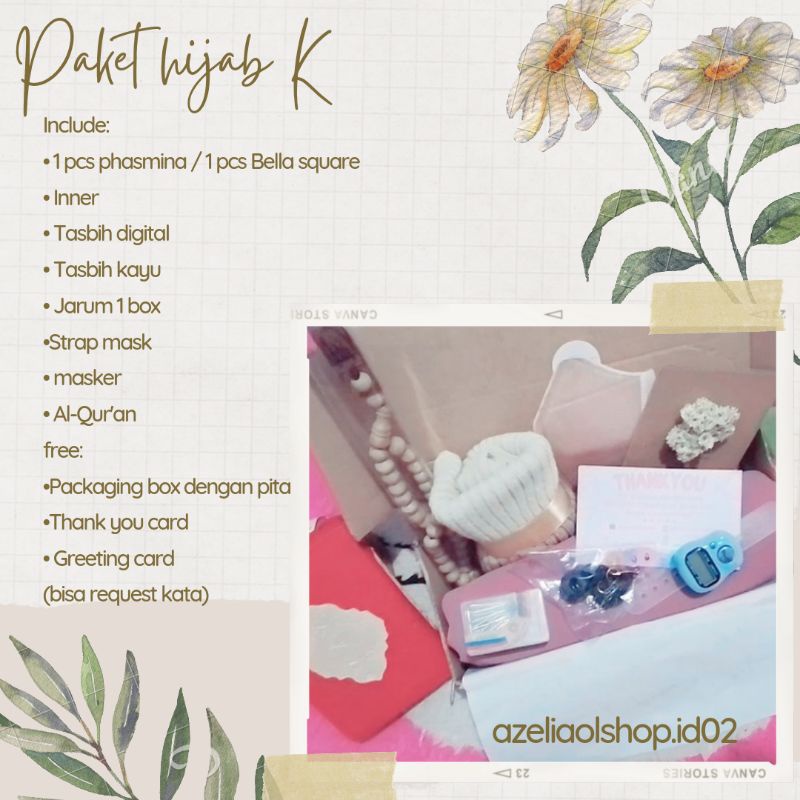 

HAMPERS HIJAB PHASMINA & BELLA SQUARE / HAMPERS HIJAB WANITA / HAMPERS ULANG TAHUN / GIFT BOX BIRTHDAY / HAMPERS WISUDA / HAMPERS MURAH