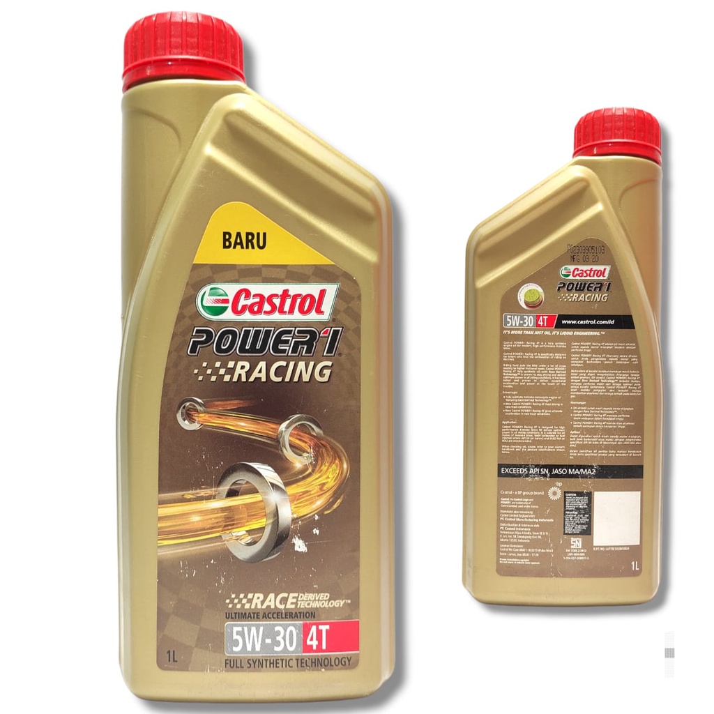 OLI CASTROL POWER1 RACING FULL SYNTHETIC 1 LITER 5W-30 4T SN JASO MA2