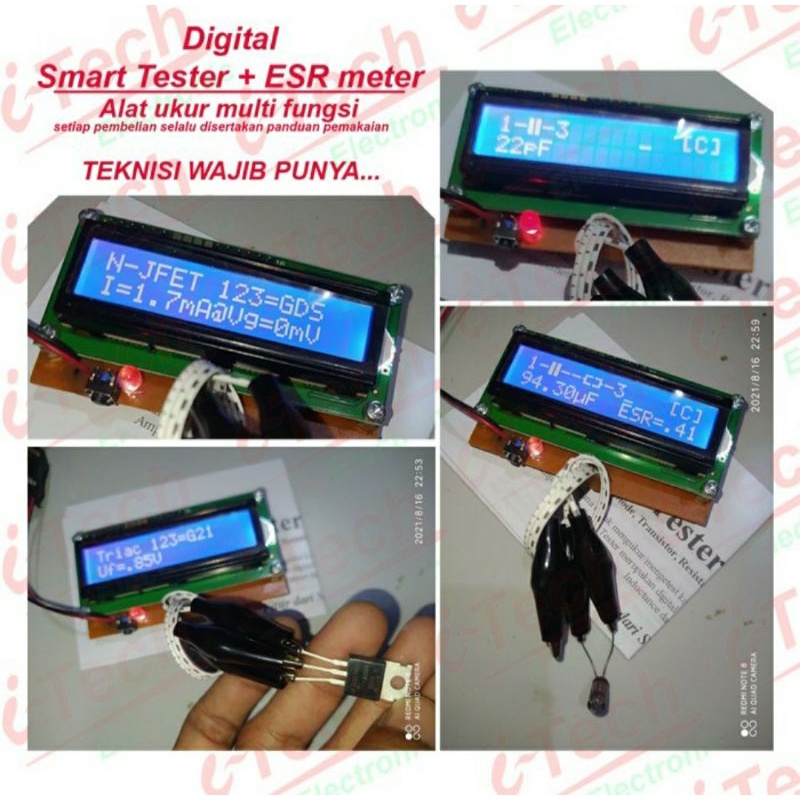 Smart Tester ESR digital - Komponen Tester - Multi fungsi Tools