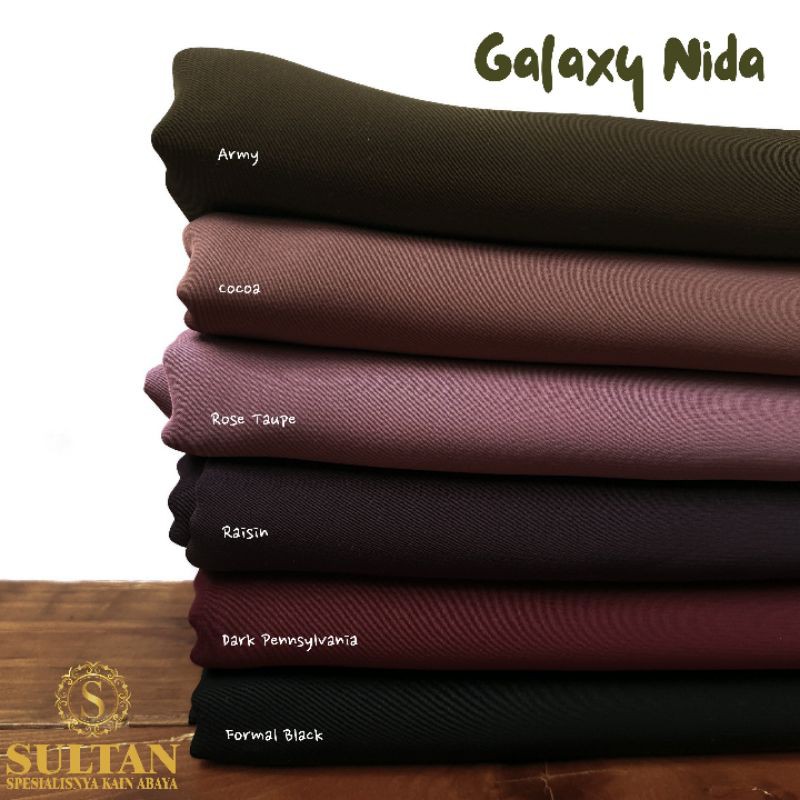 Kain Sultan Galaxy Nida Polos Lebar 170 Cm Untuk Gamis Abaya