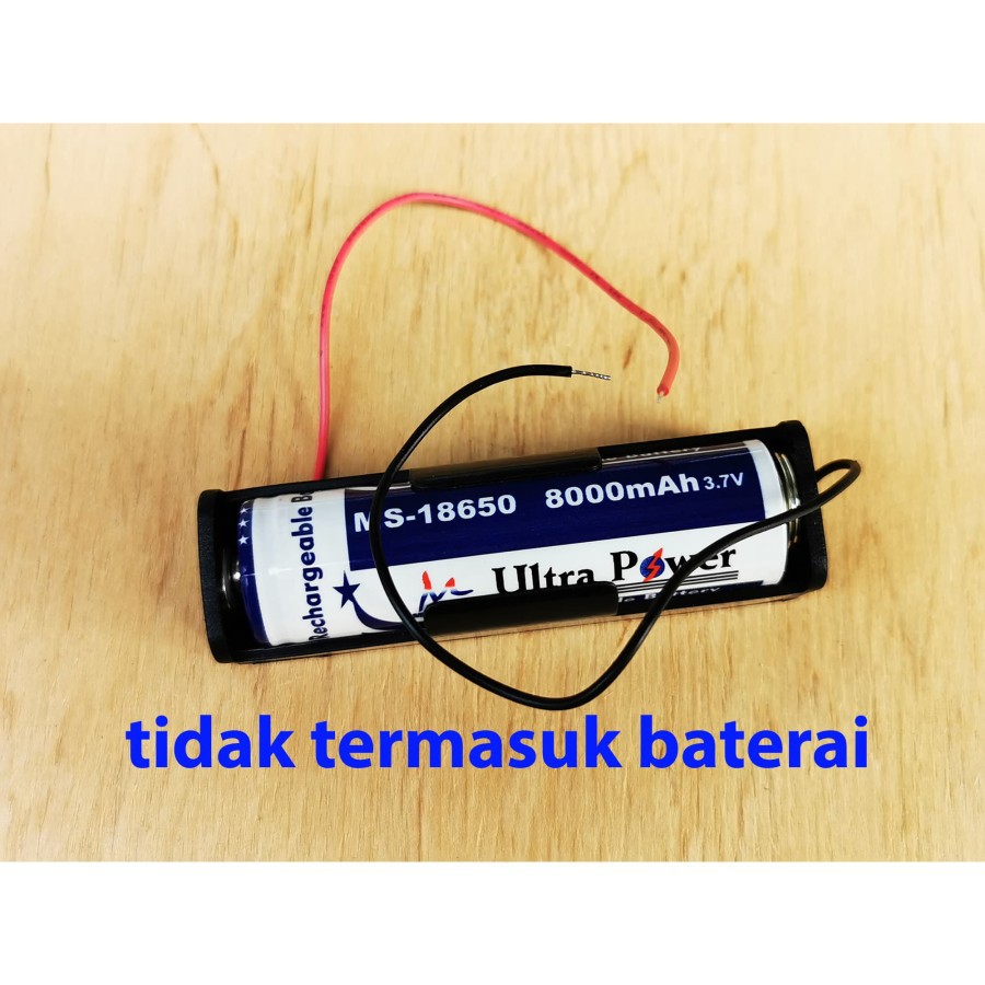 Tempat dudukan baterai 18650 single / battery holder 18650 x1 case box