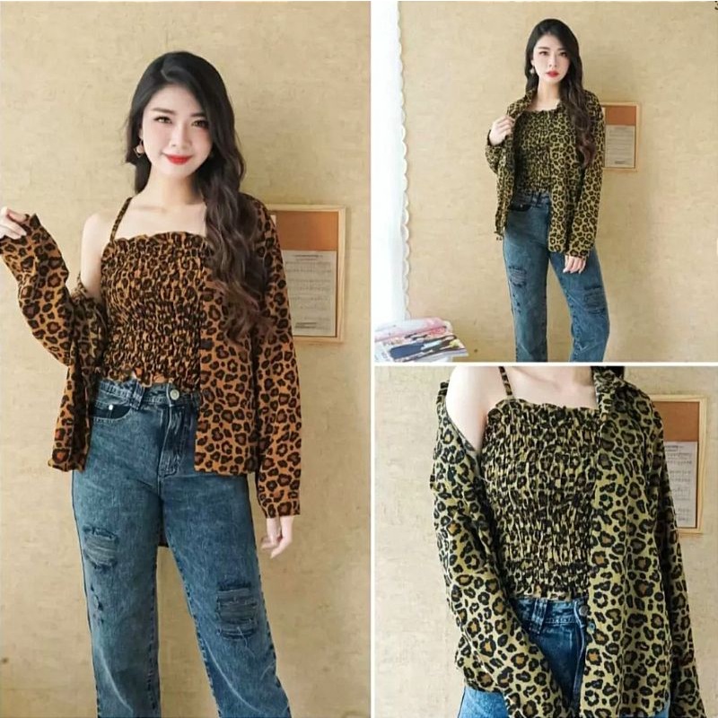 kemeja wanita kemeja cewek baju kemeja 2 in one wanita bahan rayon korea import berkwalitas premium