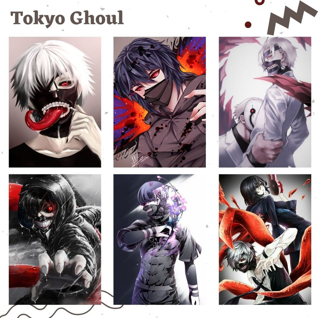 POSTER ANIME #2 (6 pcs) - BISA CUSTOM - POSTER DINDING - POSTER AESTHETIC - ANIME-Tokyo Ghoul