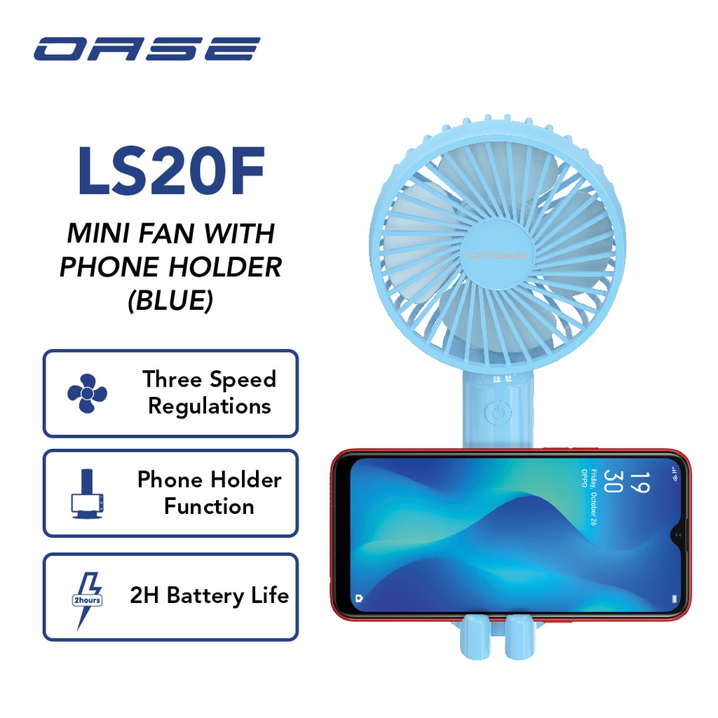 Oase Phone Holder Portable Mini Fan Baterai 2 Jam Garansi Resmi 6 Bulan Ls20f Shopee Indonesia