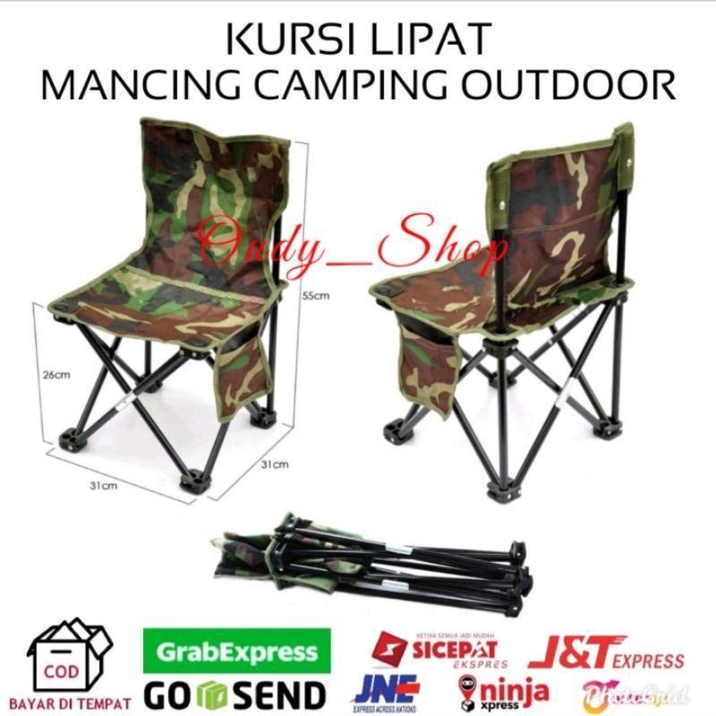 BestSeller! Kursi Lipat Army Kursi Portable Kursi Mancing Camping Perlengkapan Daki Gunung