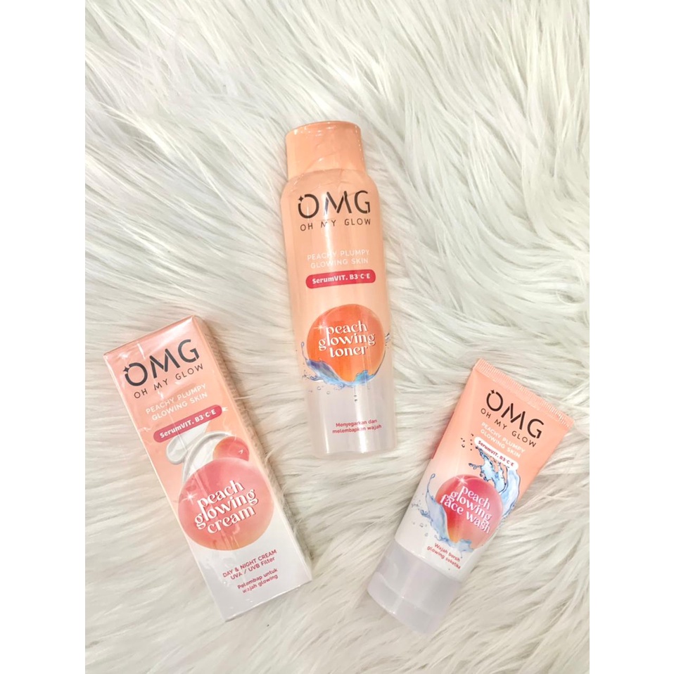 OMG Peach Glowing Cream 25g | Face Wash 50g | Toner 100ml