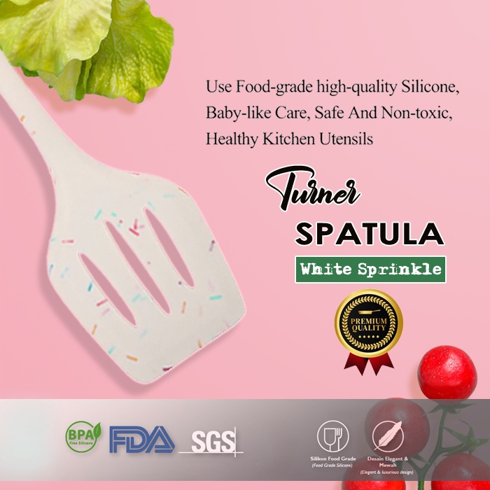 Spatula Tunner Putih Spinkle 2041 High Material Tahan Panas