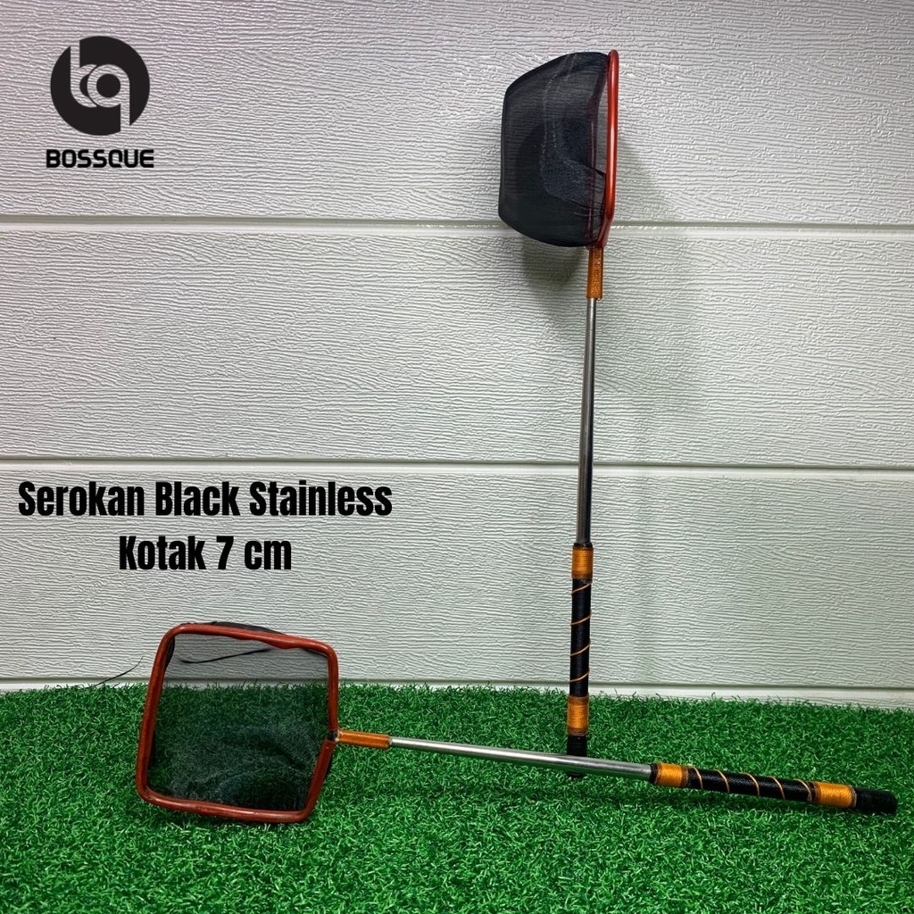 Serokan Ikan Cupang Black Stainless Kotak  Mental Stick Seser Kutir Encu Cangkang Artemia Exclussive