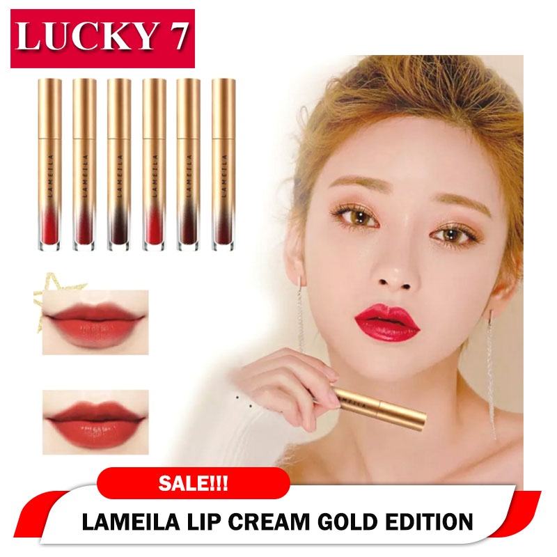 DBI - LAGI VIRALL!!! LAMEILA GOLD SILKY LIP GLAZE / LAMEILA LIPSTIK CAIR PELEMBAB BIBIR TAHAN AIR DAN LAMA ( BISA COD )