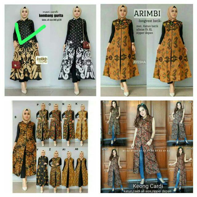 Batik Wanita Maxi Cardi Kembang Gurita Panjang Modern Exclusive