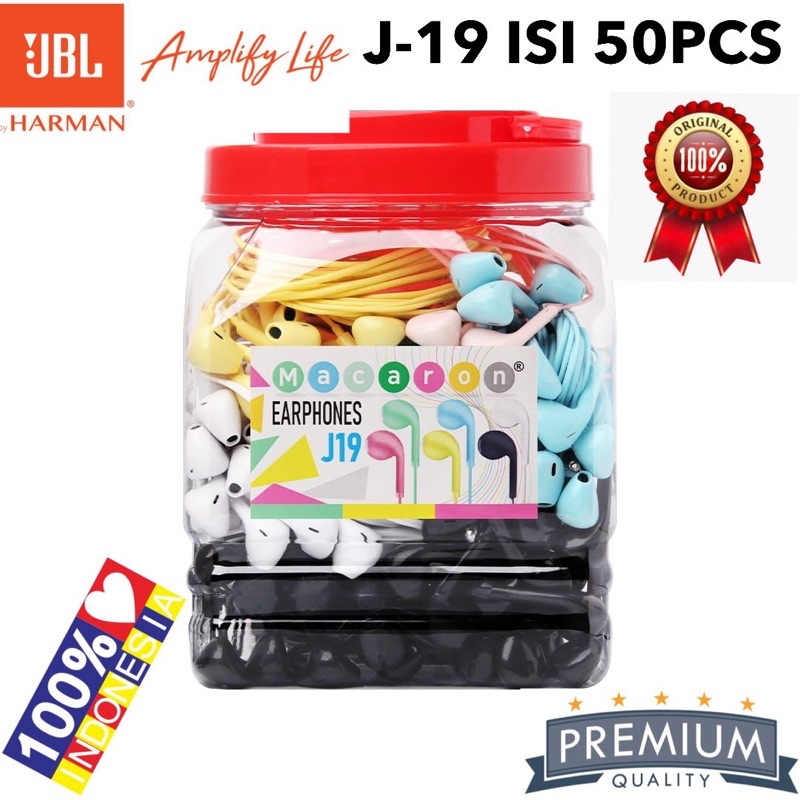Ready Stok Handsfree Macaron Pertoples Isi 50pcs J-19 Suara Extra Bass