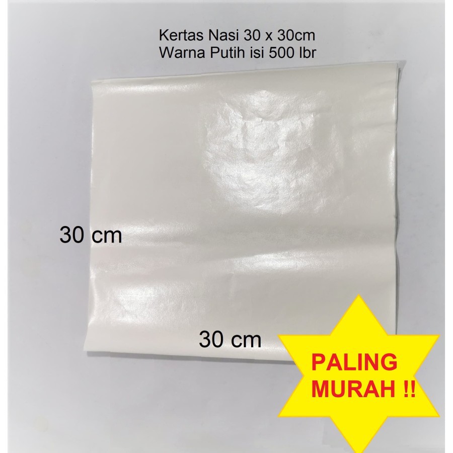 

(500 Lembar) Kertas Bungkus Nasi KFC 30 x 30 Warna Putih Kertas Roti Anti Lengket Food Packaging