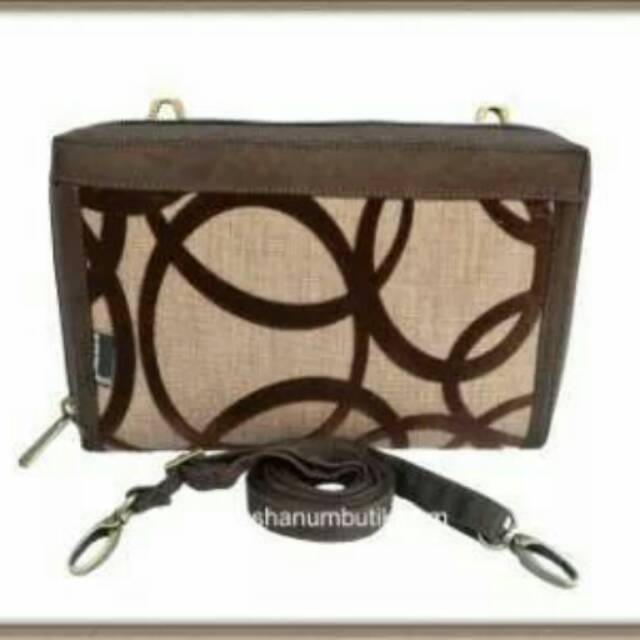 Dompet/Tas Etnik HPO Makara flocking Brown/Black