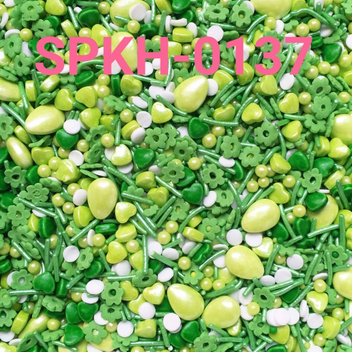 

SPKH-0137 SPRINKLES SPRINKLE SPRINKEL 500GR HATI BUNGA HIJAU HEMAT