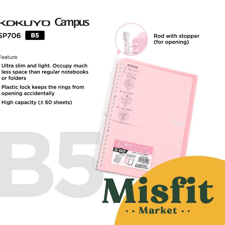 

Harga TERMURAAH.. KOKUYO Campus Smart Ring Binder B5 Standard & High Capacity Loose Leaf folder